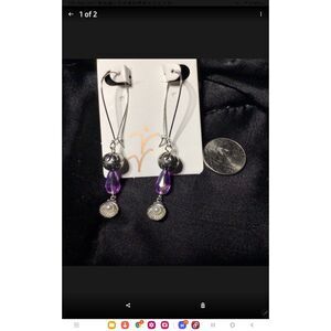 V Violet Shell Earrings